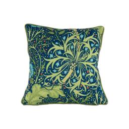 William Morris - Seaweed Cobalt/Thyme Cushion Cover Throw Pillow Designer Home Decor - thumbnail 2