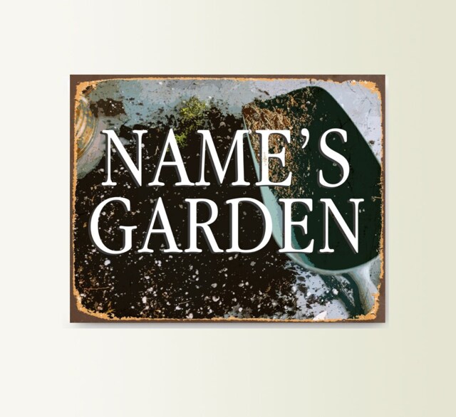 Personalised Custom Garden Sign Art Typograhy Inspirational Quote Metal Wall Fine Prints, Outdoor Tin Customizable