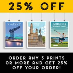 Paisley Travel Poster - Town Hall Print Renfrewshire, Scotland - thumbnail 2