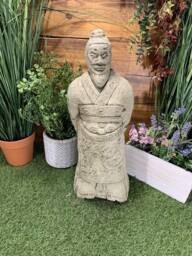 Stone Garden Chinese Oriental Warrior Zhan Shi Samurai Statue Ornament - thumbnail 1