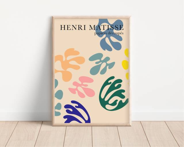 Henri Matisse Inspired Print - Feminine, Pastel Tones, The Cut Out's Papier D??coup??s Poster, Colourful, Abstract Art, Exhibition, Floral - image 1