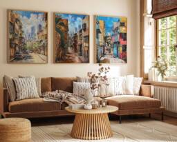 Set Of 3 Tel Aviv Travel Posters, Israeli Prints, Art, Jewish Wall Decor, Gift, Art - thumbnail 1