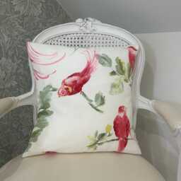 Handmade Cushion Cover in Laura Ashley Harewood Pink Grapefruit, Bird Print, Various Sizes Available - thumbnail 2