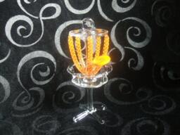 Zu Glass, Ornamental Glass Disc Golf Basket Standing ~You Can Customize Your Colors~Chain Colors Encased in Clear - thumbnail 1