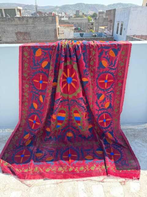 Luxury Bohemian Velvet Suzani Quilt - Handcrafted Bedding - image 1