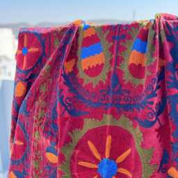 Luxury Bohemian Velvet Suzani Quilt - Handcrafted Bedding - thumbnail 2