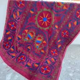 Luxury Bohemian Velvet Suzani Quilt - Handcrafted Bedding - thumbnail 4