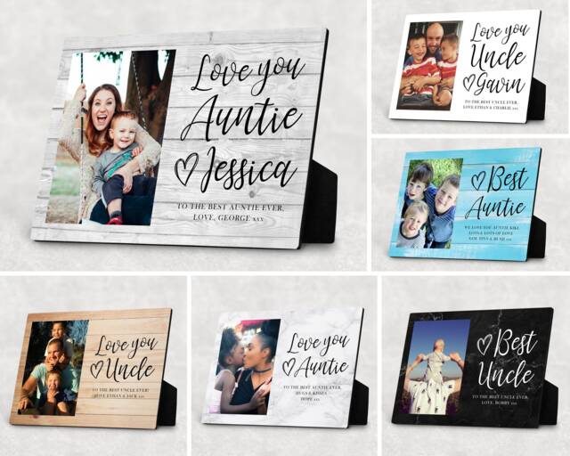 Wood Photo Panel - Personalised Gift Auntie Uncle Frame Aunt - image 1