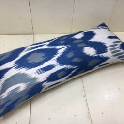 Handwoven Silk Ikat Lumbar Pillow Cover, Decorative Cushion - 10x24 - thumbnail 4