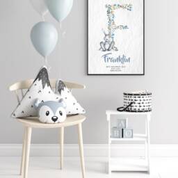 Personalised Nursery Print, Monogram Floral Initial Letter Wall Art, Pink Name Christening Gift - thumbnail 3