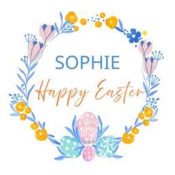 Personalised Easter Candle - Floral Wreath Name Candle, Spring Decor - thumbnail 2
