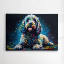 Colorful Cockapoo Dog Pet Abstract Modern Oil Painting Wall Art Framed Canvas Poster Print Home Kitchen Office Room Decor Gifts - thumbnail 3