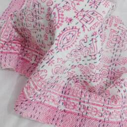 Handmade Kantha Quilt Indian Cotton Bedspread, Throw Blanket - thumbnail 4