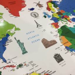 Landmarks World Map Push Pin Travel Cork Board - 90x50 cm - thumbnail 3