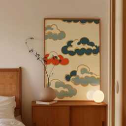Decorative Cloud Poster, Japanese Sky Print, Minimal Wall Art - thumbnail 2