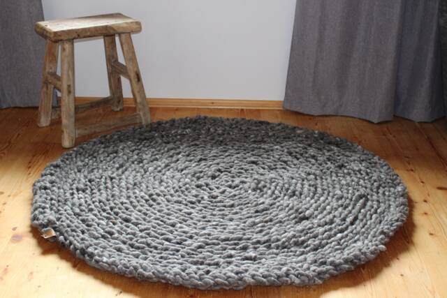 Designer Wool Carpet Made Of Organic Xl Sheep's Yarn, 100% Natural, Extra Comfortable, Super Cozy, Round, Sustainable - image 1