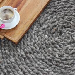 Designer Wool Carpet Made Of Organic Xl Sheep's Yarn, 100% Natural, Extra Comfortable, Super Cozy, Round, Sustainable - thumbnail 3