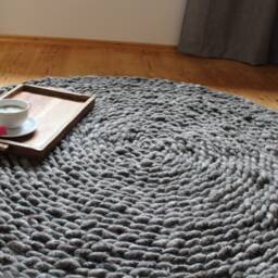 Designer Wool Carpet Made Of Organic Xl Sheep's Yarn, 100% Natural, Extra Comfortable, Super Cozy, Round, Sustainable - thumbnail 2