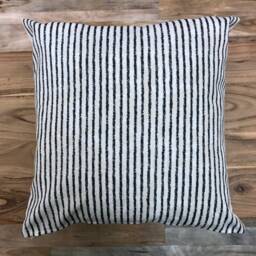 Black Striped Outdoor Pillow Cover, Modern Lumbar - thumbnail 2