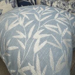 Decorative Cushion Cover, Fern Leaf Pillow Cover , Blue , Double Sided - Designer Fabric Modern Living Worldwide Shipping - thumbnail 3