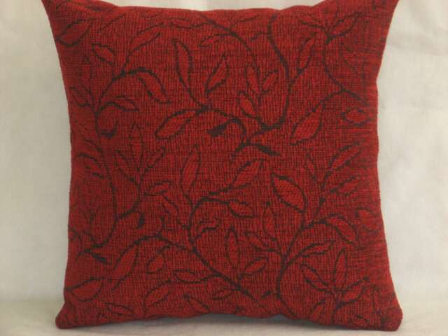 "Burgundy, Dark Red Decorative Chenille Luxury Handmade Throw Pillow Cover 13"" X 13"", 16"" 16"", 18"" 18"", 20" - image 1