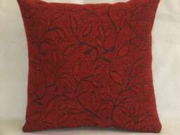 "Burgundy, Dark Red Decorative Chenille Luxury Handmade Throw Pillow Cover 13"" X 13"", 16"" 16"", 18"" 18"", 20" - thumbnail 1