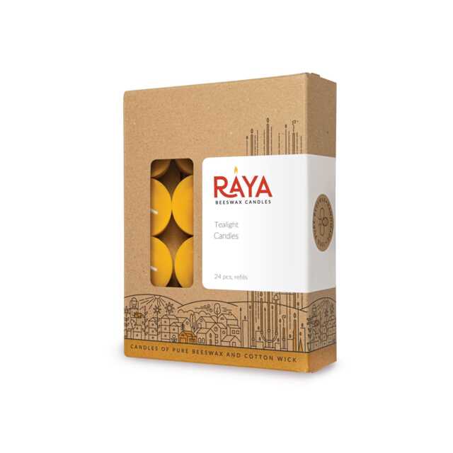 Natural Beeswax Tealight Candle - Refills 24Pcs Box Discount Pack - image 1