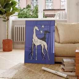 Dog & Stars Art Print - Modern Bedroom Wall - thumbnail 2