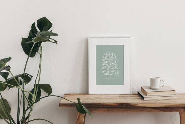 Whatever Is Lovely, Philippians 48 Print, Hand-Lettered Christian Family Wall Art Print Religious Gift, Gift For - image 1