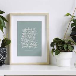 Whatever Is Lovely, Philippians 48 Print, Hand-Lettered Christian Family Wall Art Print Religious Gift, Gift For - thumbnail 3