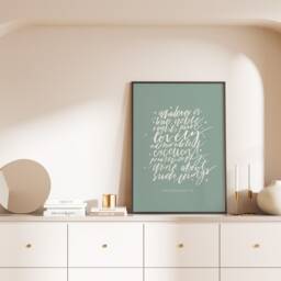 Whatever Is Lovely, Philippians 48 Print, Hand-Lettered Christian Family Wall Art Print Religious Gift, Gift For - thumbnail 2