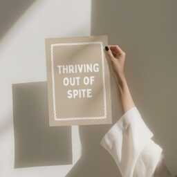 Thriving Out Of Spite Art Print Funny Quote, Beige Home Office Decor - thumbnail 3