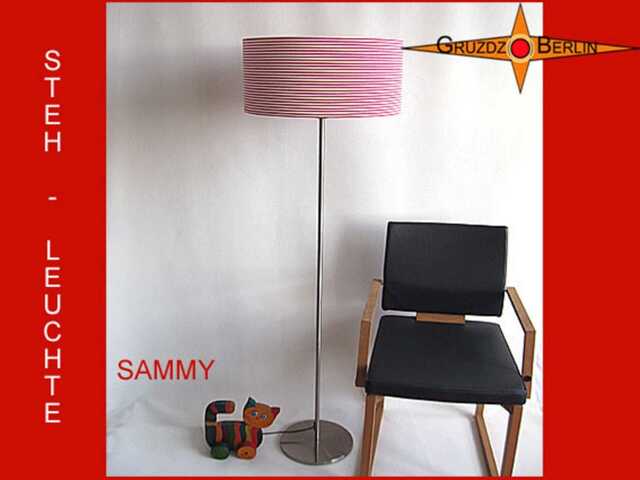 Red White Floor Lamp Sammy Curled Red - image 1