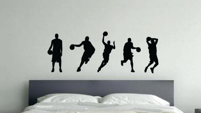 Basketball Players Wall Decal - Sports Decor Kids Room Sticker Athlete Silhouette Vinyl Boys Bedroom 362 - image 1