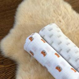 Jeni & Jane Muslin Cotton Fox Baby Swaddle Blankets Set Of 2 - thumbnail 3