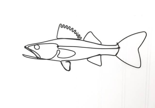 Walleye Wire Sculpture Left Facing Fish Wall Art - image 1