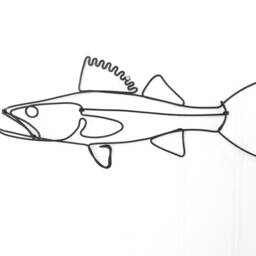 Walleye Wire Sculpture Left Facing Fish Wall Art - thumbnail 2