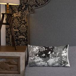 stephen King's Rose Madder Premium Pillow, Pen Ink Illustration Print. Ancient Greek Ruins, Peaceful Night Landscape, Outdoors Adventure - thumbnail 3