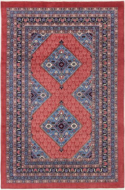9'2'' X 6'' Handmade Hand-Knotted Indo Sarab Transitional Oriental Area Rug A92576 - image 1