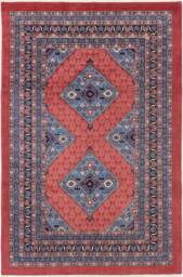 9'2'' X 6'' Handmade Hand-Knotted Indo Sarab Transitional Oriental Area Rug A92576 - thumbnail 1