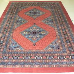 9'2'' X 6'' Handmade Hand-Knotted Indo Sarab Transitional Oriental Area Rug A92576 - thumbnail 2