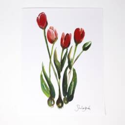 Tulips Art Print, 11x14, Home Decor, Simple Design, Wall - thumbnail 3