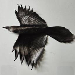 Leather Bird - Raven Wall Hanging 9 Inch Wingspan, 12 Or 15 Wingspan Upgrades - thumbnail 4
