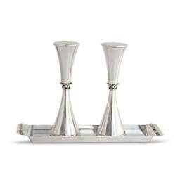 Traditional 925 Sterling Silver Candlesticks With Delicate Filigree Crown Decoration - Classic Bat Mitzvah Gift - thumbnail 3