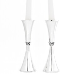 Traditional 925 Sterling Silver Candlesticks With Delicate Filigree Crown Decoration - Classic Bat Mitzvah Gift - thumbnail 4