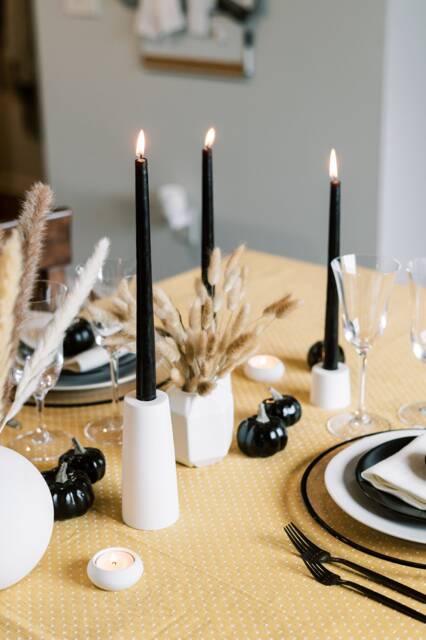 Large Cylinder Concrete Modern White Taper Candle Holder - image 1