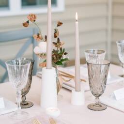 Large Cylinder Concrete Modern White Taper Candle Holder - thumbnail 3