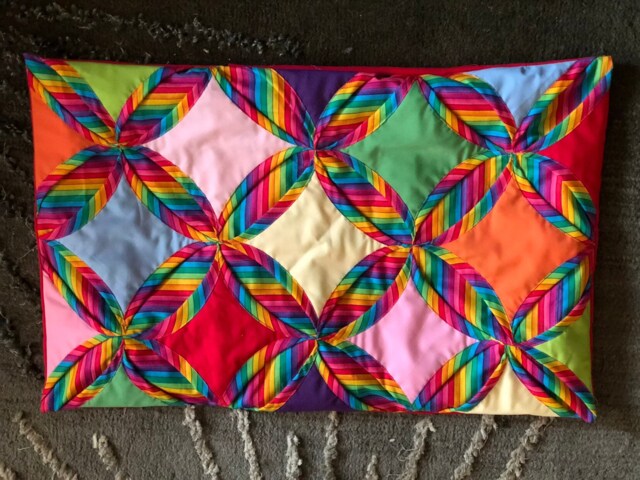 Rainbow Cathedral Window Pillow Case - image 1