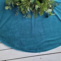 Sea Green Velvet Tree Skirt, Christmas Monochrome Skirt - thumbnail 3