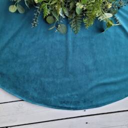 Sea Green Velvet Tree Skirt, Christmas Monochrome Skirt - thumbnail 2